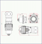 Чертеж разъема RJ-45 RGM-8K